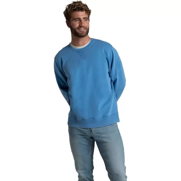 imageFruit of the Loom Mens Eversoft Fleece Sweatshirts Moisture Wicking ampamp Breathable Crewneck SweatshirtGarment Dyed Favorite Blue