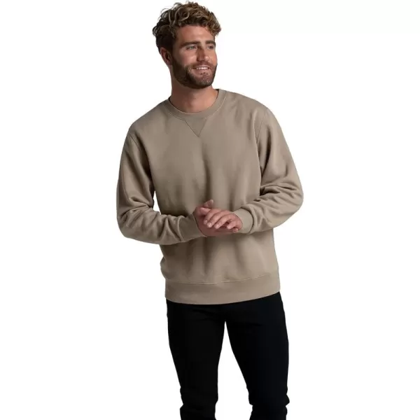 imageFruit of the Loom Mens Eversoft Fleece Sweatshirts Moisture Wicking ampamp Breathable Crewneck SweatshirtGarment Dyed Khaki
