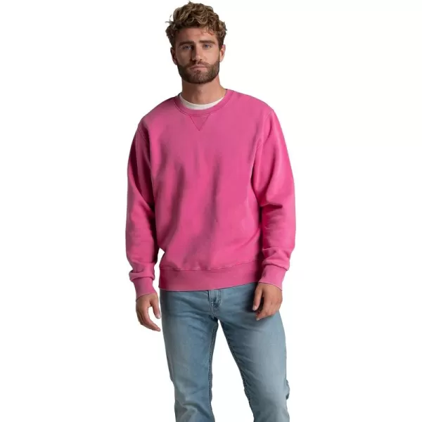 imageFruit of the Loom Mens Eversoft Fleece Sweatshirts Moisture Wicking ampamp Breathable Crewneck SweatshirtGarment Dyed Pink Flash