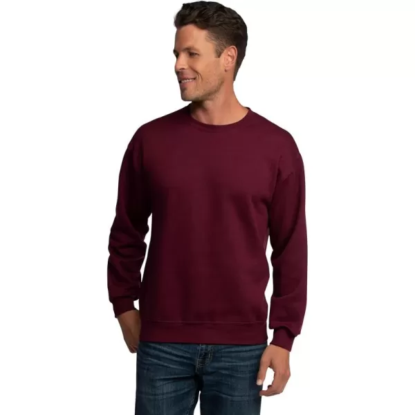 imageFruit of the Loom Mens Eversoft Fleece Sweatshirts Moisture Wicking ampamp Breathable Crewneck SweatshirtMaroon