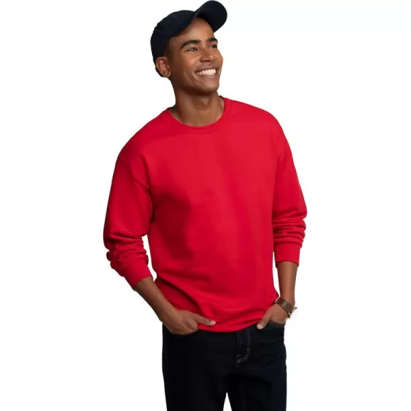 imageFruit of the Loom Mens Eversoft Fleece Sweatshirts Moisture Wicking ampamp Breathable Crewneck SweatshirtRed