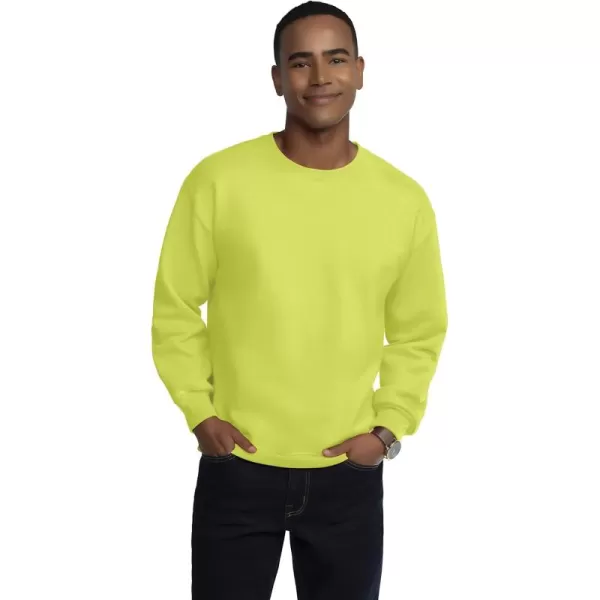 imageFruit of the Loom Mens Eversoft Fleece Sweatshirts Moisture Wicking ampamp Breathable Crewneck SweatshirtSafety Green