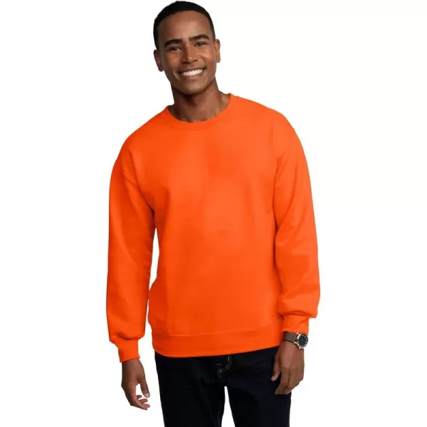 imageFruit of the Loom Mens Eversoft Fleece Sweatshirts Moisture Wicking ampamp Breathable Crewneck SweatshirtSafety Orange