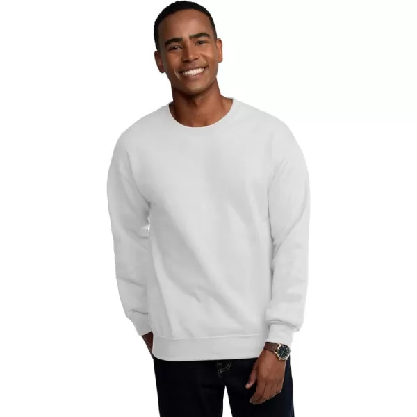 imageFruit of the Loom Mens Eversoft Fleece Sweatshirts Moisture Wicking ampamp Breathable Crewneck SweatshirtWhite