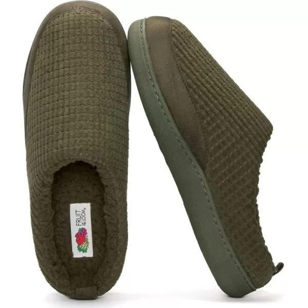 imageFruit of the Loom Mens Fleece Waffle Clog  Comfortable Memory Foam Sole IndoorOutdoor Machine WashableOlive