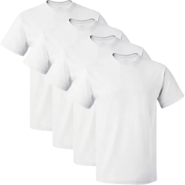 imageFruit of the Loom Mens Tagfree Cotton UndershirtsRegular  Crew  4 Pack White