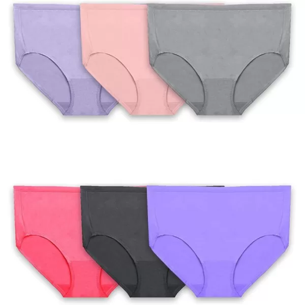 imageFruit of the Loom Womens 360 Stretch Underwear High Performance Stretch for Effortless Comfort Available in Plus SizeCotton Blend  Plus Size Brief  6 Pack  Colors May Vary