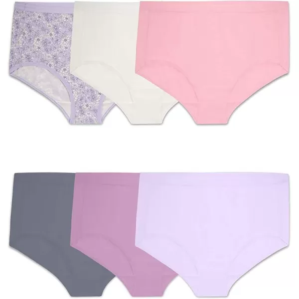 imageFruit of the Loom womens Microfiber Panties Regular ampamp Plus Size Underwear Plus Size Brief  6 Pack Assorted 9 US