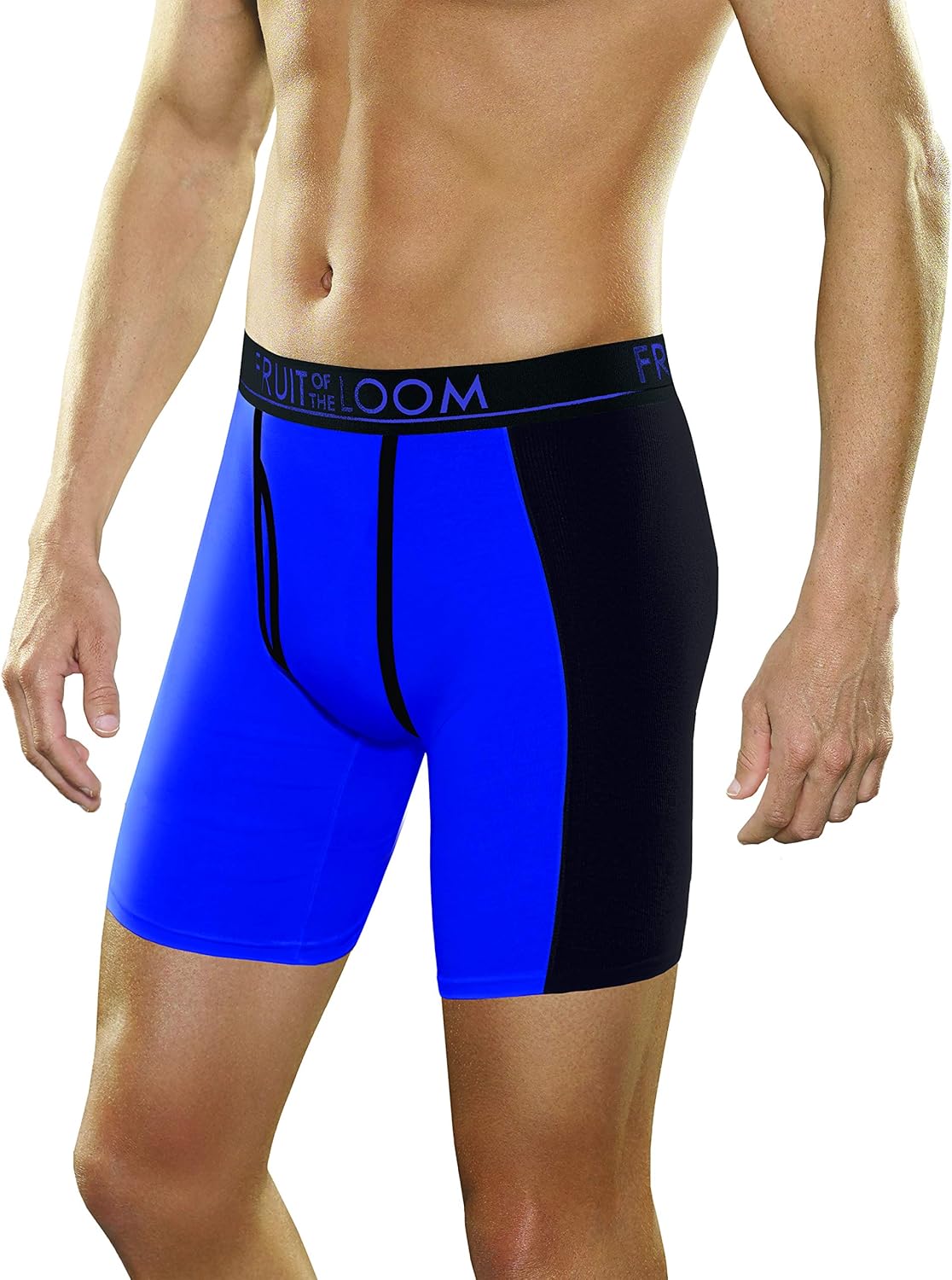 imageFruit of the Loom Mens Breathable Boxer Briefs Moisture Wicking Underwear Assorted Color MultipacksLong Leg  Flex Side Zones  Colors May Vary