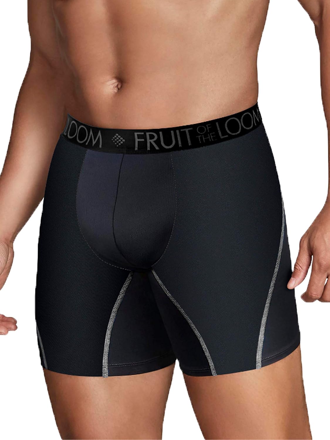 imageFruit of the Loom Mens Breathable Boxer Briefs Moisture Wicking Underwear Assorted Color MultipacksPerformance Stretch  Black