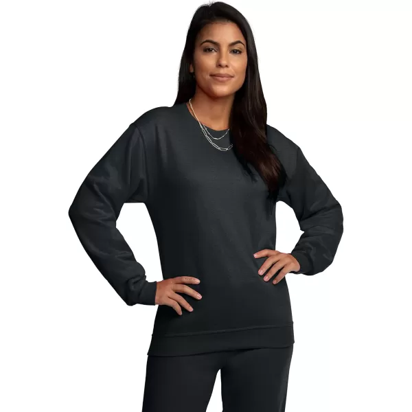 imageFruit of the Loom Eversoft Fleece Crewneck Sweatshirts Moisture Wicking ampamp Breathable Sizes S4X2 Pack  Black HeatherGrey Heather