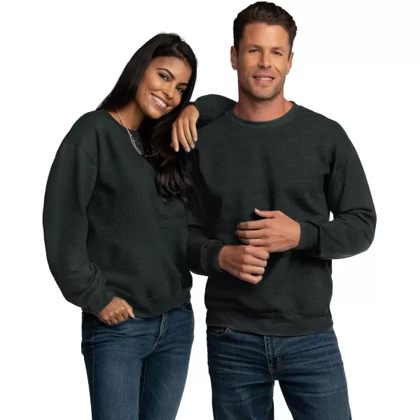 imageFruit of the Loom Eversoft Fleece Crewneck Sweatshirts Moisture Wicking ampamp Breathable Sizes S4X2 Pack  Black HeatherGrey Heather