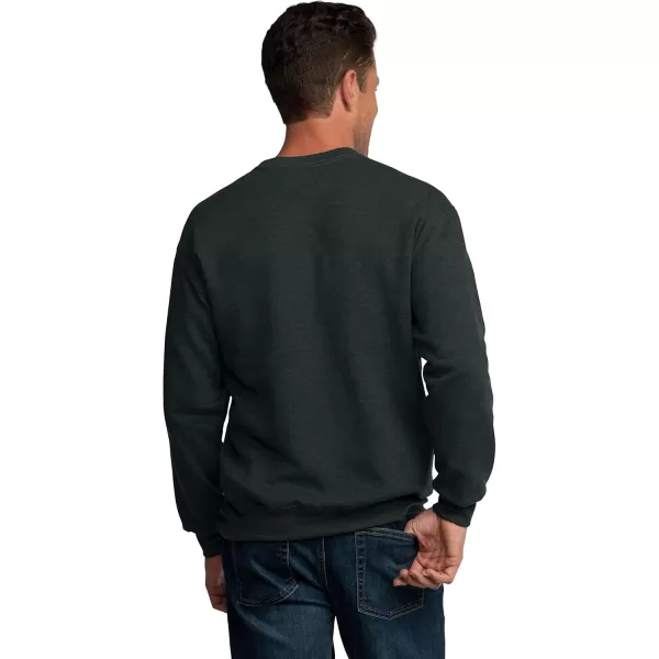 imageFruit of the Loom Eversoft Fleece Crewneck Sweatshirts Moisture Wicking ampamp Breathable Sizes S4X2 Pack  Black HeatherGrey Heather