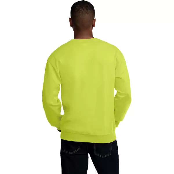 imageFruit of the Loom Eversoft Fleece Crewneck Sweatshirts Moisture Wicking ampamp Breathable Sizes S4X2 Pack  Safety OrangeSafety Green