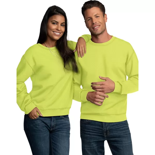 imageFruit of the Loom Eversoft Fleece Crewneck Sweatshirts Moisture Wicking ampamp Breathable Sizes S4X2 Pack  Safety OrangeSafety Green
