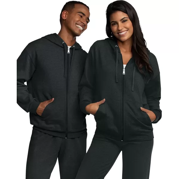 imageFruit of the Loom Eversoft Fleece Hoodies Pullover ampamp Full Zip Moisture Wicking ampamp Breathable Sizes S4X2 Pack  Black HeatherDark Green
