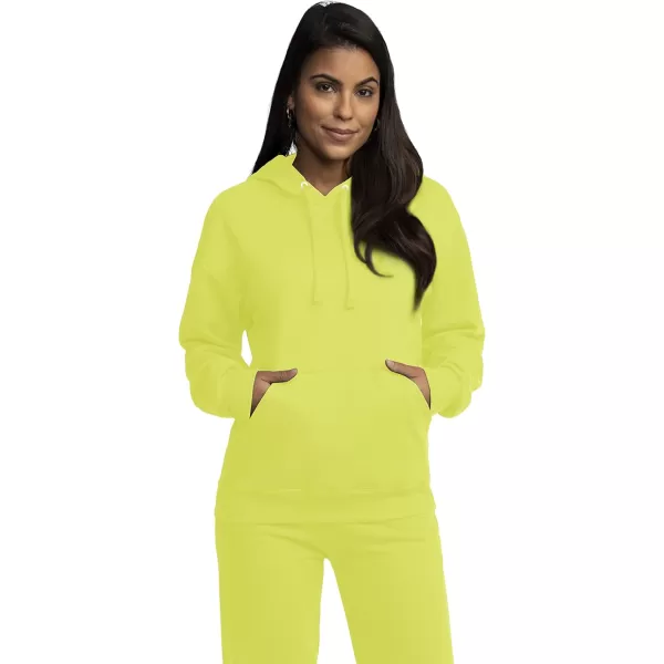 imageFruit of the Loom Eversoft Fleece Hoodies Pullover ampamp Full Zip Moisture Wicking ampamp Breathable Sizes S4X2 Pack  Safety OrangeSafety Green