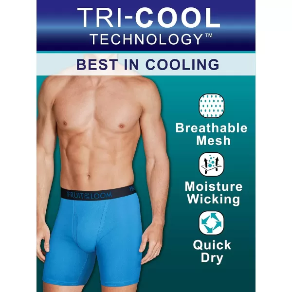 imageFruit of the Loom Mens Breathable Boxer Briefs Moisture Wicking Underwear Assorted Color MultipacksCotton Mesh  BlackGrey