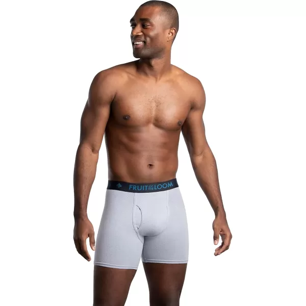 imageFruit of the Loom Mens Breathable Boxer Briefs Moisture Wicking Underwear Assorted Color MultipacksCotton Mesh  BlackGrey