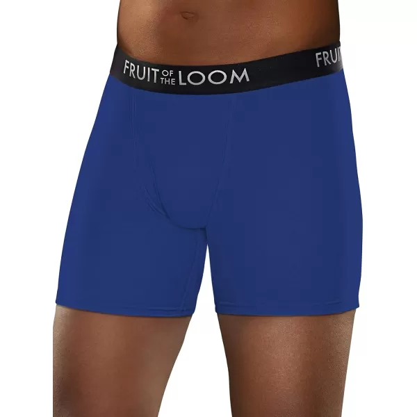 imageFruit of the Loom Mens Breathable Boxer Briefs Moisture Wicking Underwear Assorted Color MultipacksCotton Mesh  BlueBlackGrey