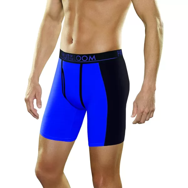 imageFruit of the Loom Mens Breathable Boxer Briefs Moisture Wicking Underwear Assorted Color MultipacksLong Leg  Flex Side Zones  Colors May Vary
