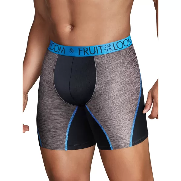 imageFruit of the Loom Mens Breathable Boxer Briefs Moisture Wicking Underwear Assorted Color MultipacksPerformance Stretch  Blue