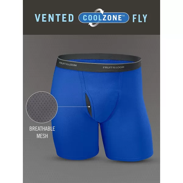 imageFruit of the Loom Mens Coolzone Boxer Briefs Moisture Wicking ampamp Breathable Assorted Color Multipacks6 Pack  BlackGray