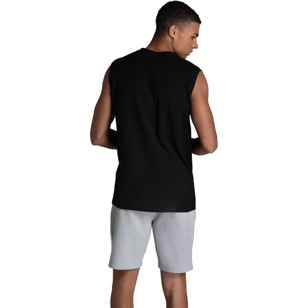 imageFruit of the Loom Mens Eversoft Cotton Sleeveless T Shirts Breathable ampamp Moisture Wicking with Odor Control Sizes S4xMuscle  2 Pack  Black