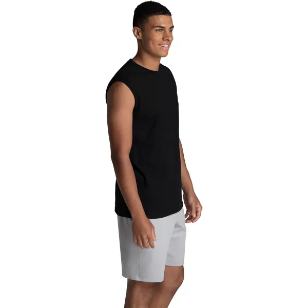 imageFruit of the Loom Mens Eversoft Cotton Sleeveless T Shirts Breathable ampamp Moisture Wicking with Odor Control Sizes S4xMuscle  2 Pack  Black