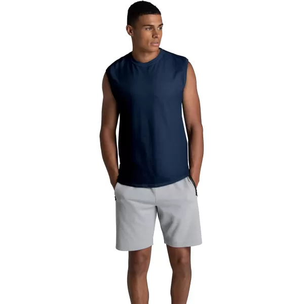 imageFruit of the Loom Mens Eversoft Cotton Sleeveless T Shirts Breathable ampamp Moisture Wicking with Odor Control Sizes S4xMuscle  2 Pack  Navy
