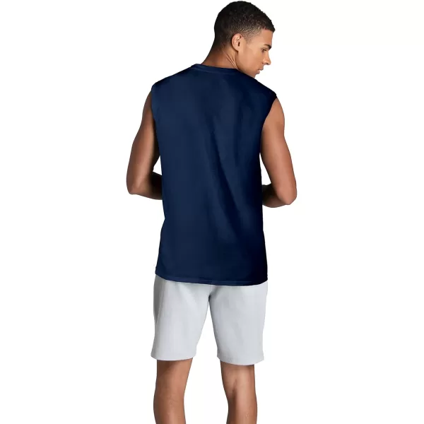 imageFruit of the Loom Mens Eversoft Cotton Sleeveless T Shirts Breathable ampamp Moisture Wicking with Odor Control Sizes S4xMuscle  2 Pack  Navy