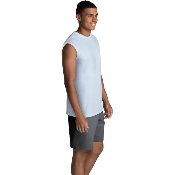 imageFruit of the Loom Mens Eversoft Cotton Sleeveless T Shirts Breathable ampamp Moisture Wicking with Odor Control Sizes S4xMuscle  2 Pack  White