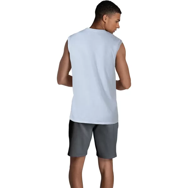 imageFruit of the Loom Mens Eversoft Cotton Sleeveless T Shirts Breathable ampamp Moisture Wicking with Odor Control Sizes S4xMuscle  2 Pack  White
