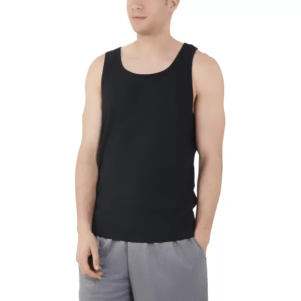 imageFruit of the Loom Mens Eversoft Cotton Sleeveless T Shirts Breathable ampamp Moisture Wicking with Odor Control Sizes S4xTank  2 Pack  Black