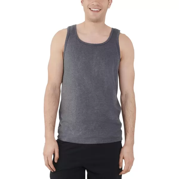 imageFruit of the Loom Mens Eversoft Cotton Sleeveless T Shirts Breathable ampamp Moisture Wicking with Odor Control Sizes S4xTank  2 Pack  Charcoal Heather