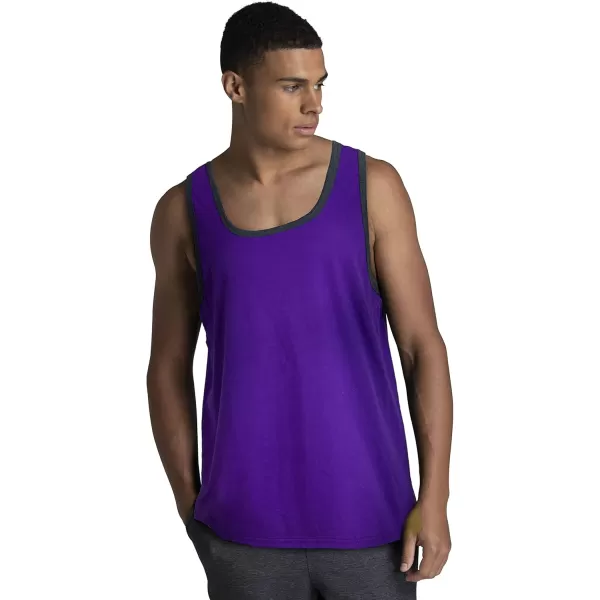 imageFruit of the Loom Mens Eversoft Cotton Sleeveless T Shirts Breathable ampamp Moisture Wicking with Odor Control Sizes S4xTank  2 Pack  Purple