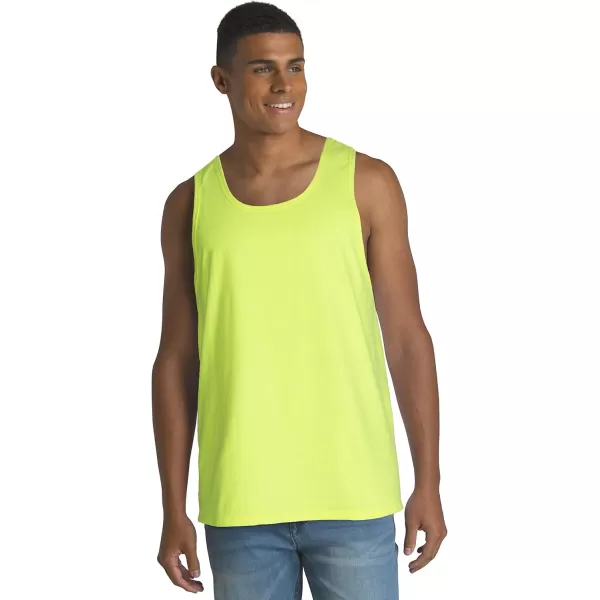 imageFruit of the Loom Mens Eversoft Cotton Sleeveless T Shirts Breathable ampamp Moisture Wicking with Odor Control Sizes S4xTank  2 Pack  Safety Green