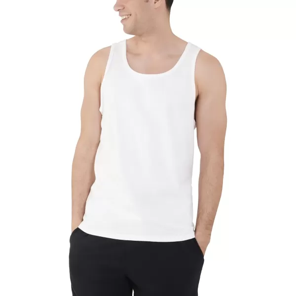 imageFruit of the Loom Mens Eversoft Cotton Sleeveless T Shirts Breathable ampamp Moisture Wicking with Odor Control Sizes S4xTank  2 Pack  White