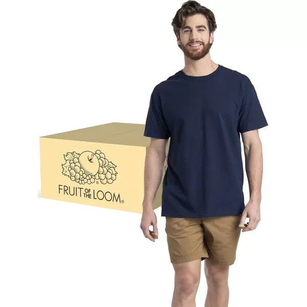 imageFruit of the Loom Mens Eversoft Cotton TShirts Breathable ampamp Moisture Wicking with Odor Control Sizes S4XCrew  12 Pack  Navy