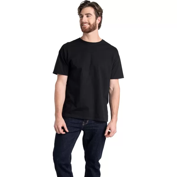 imageFruit of the Loom Mens Eversoft Cotton TShirts Breathable ampamp Moisture Wicking with Odor Control Sizes S4XCrew  2 Pack  Black