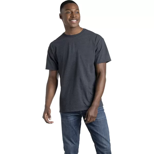 imageFruit of the Loom Mens Eversoft Cotton TShirts Breathable ampamp Moisture Wicking with Odor Control Sizes S4XCrew  2 Pack  Black Heather