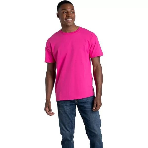 imageFruit of the Loom Mens Eversoft Cotton TShirts Breathable ampamp Moisture Wicking with Odor Control Sizes S4XCrew  2 Pack  Cyber Pink