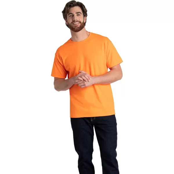 imageFruit of the Loom Mens Eversoft Cotton TShirts Breathable ampamp Moisture Wicking with Odor Control Sizes S4XCrew  2 Pack  Safety Orange