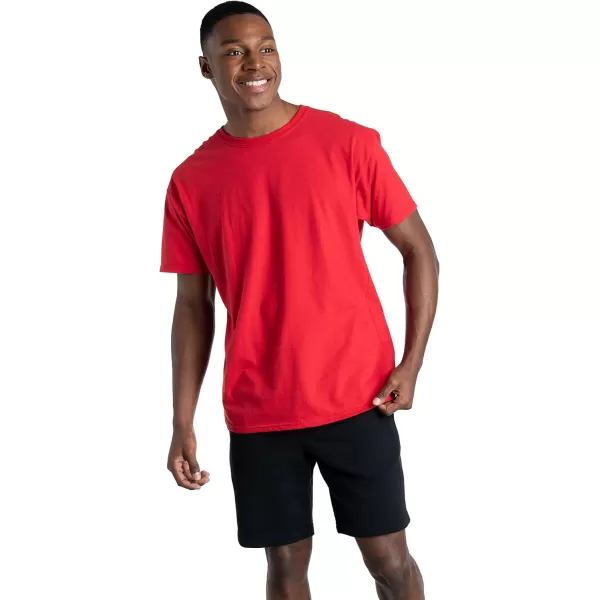 imageFruit of the Loom Mens Eversoft Cotton TShirts Breathable ampamp Moisture Wicking with Odor Control Sizes S4XCrew  2 Pack  True Red