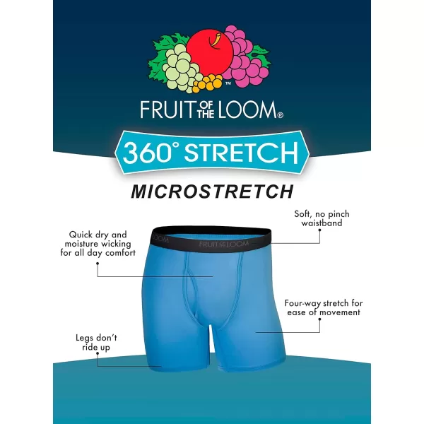imageFruit of the Loom Mens Micro Stretch Boxer Briefs Designed to Move with You Lightweight ampamp Moisture Wicking5 Pack  Black