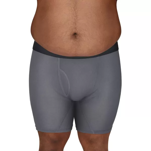 imageFruit of the Loom Mens Micro Stretch Boxer Briefs Designed to Move with You Lightweight ampamp Moisture Wicking5 Pack  GreyRedBlue