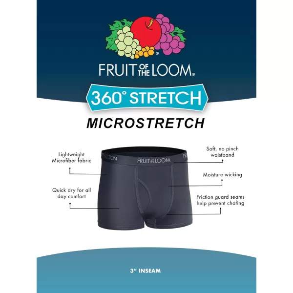 imageFruit of the Loom Mens Micro Stretch Boxer Briefs Designed to Move with You Lightweight ampamp Moisture WickingTrunk  5 Pack  BlueGreenBlack