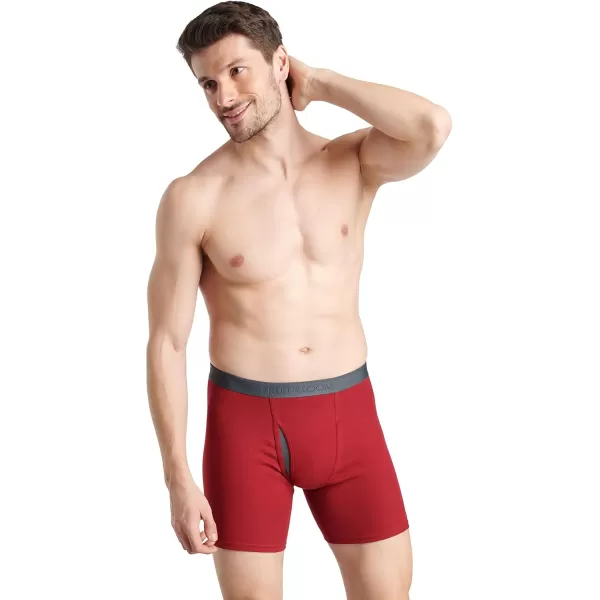 imageFruit of the Loom Mens Premium TagFree Cotton Underwear Regular ampamp Big ManBoxer Brief  8 Pack  Assorted