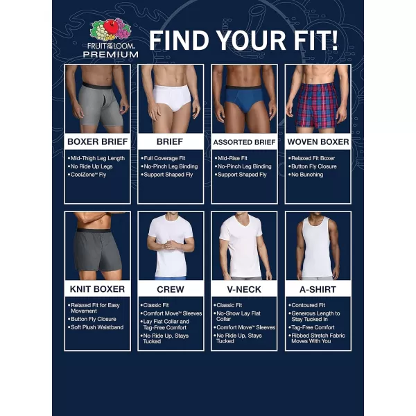 imageFruit of the Loom Mens Premium TagFree Cotton Underwear Regular ampamp Big ManBoxer Brief  8 Pack  Assorted