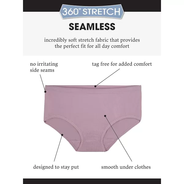 imageFruit of the Loom Womens No Show Seamless Underwear Amazing Stretch ampamp No Panty Lines Available in Plus SizePlus Size Brief  10 Pack  BluePurpleGrey